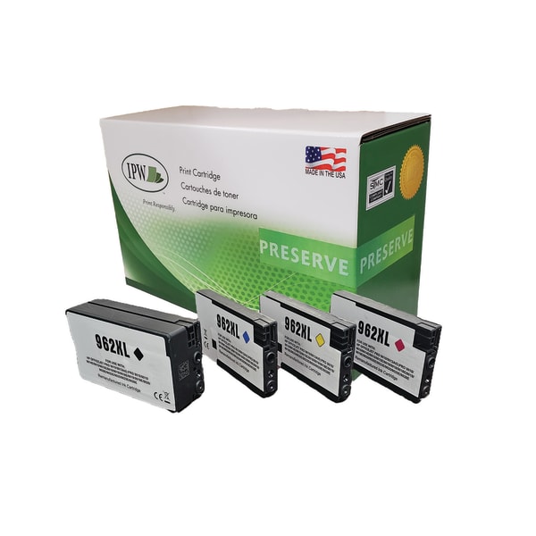 IPW Preserve 140-962-ODP Remanufactured HP 962XL High-Yield 4-Pack, XL Black, XL Cyan, XL Yellow & XL Magenta, Replacement  - 140962ODP
