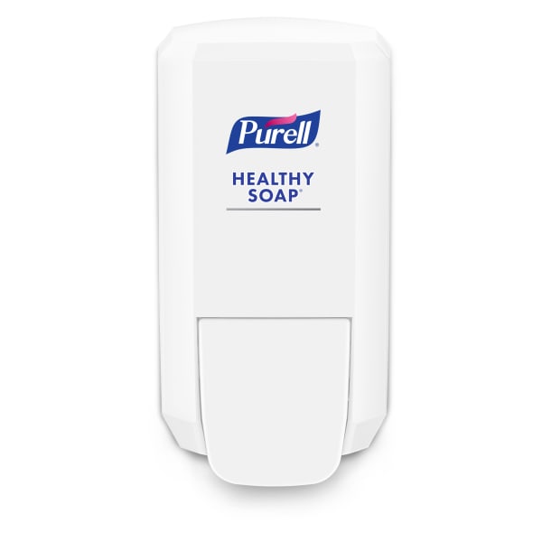 Purell CS2 Push-Style Hand Sanitizer Dispenser, 10-1/16inH x 5-3/16inW x 3-7/8inD, White