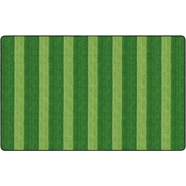 Flagship Carpets Basketweave Stripes Classroom Rug, 7 1/2ft x 12ft, Green