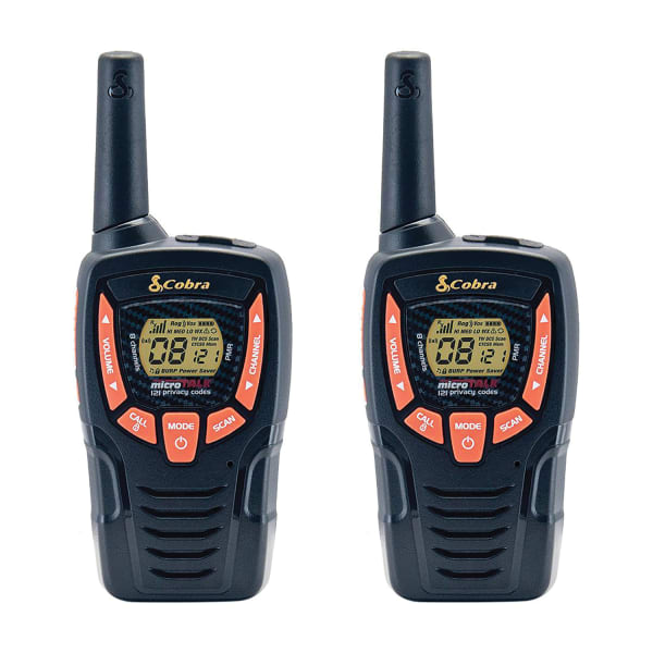Cobra microTALK GMRS/FRS Walkie Talkies, Black, 2-Pack, CXT390
