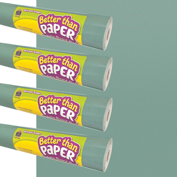 Teacher Created Resources Better Than Paper Bulletin Board Roll, 4ft x 12ft, Retreat Green, 4-Pack