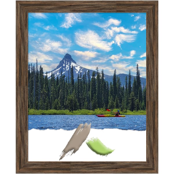 Amanti Art Regis Barnwood Wood Picture Frame, 19in x 23in, Opening Size 16in x 20in, Mocha
