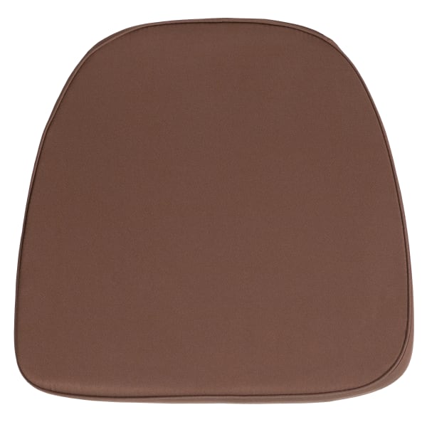 Flash Furniture Chiavari Cushion, Soft Fabric, 1-3/4inH x 16inW x 15-1/2inD, Brown