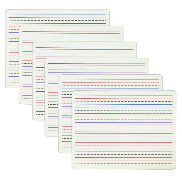 C-Line 2-Sided Dry Erase Lapboards, Lined, 9in x 12in, White, Pack Of 6 Boards