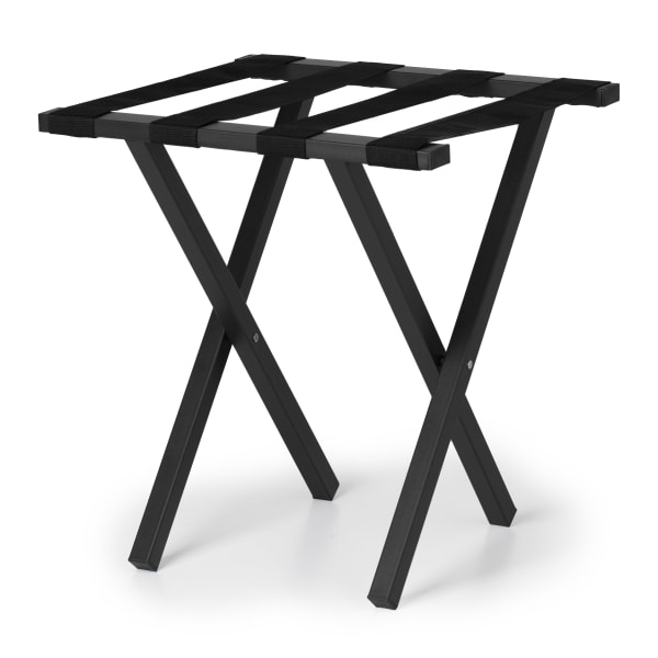 Hospitality 1 Source Mini Metropolitan Luggage Racks, 20inH x 19inW x 17inD, Black, Pack Of 4 Racks