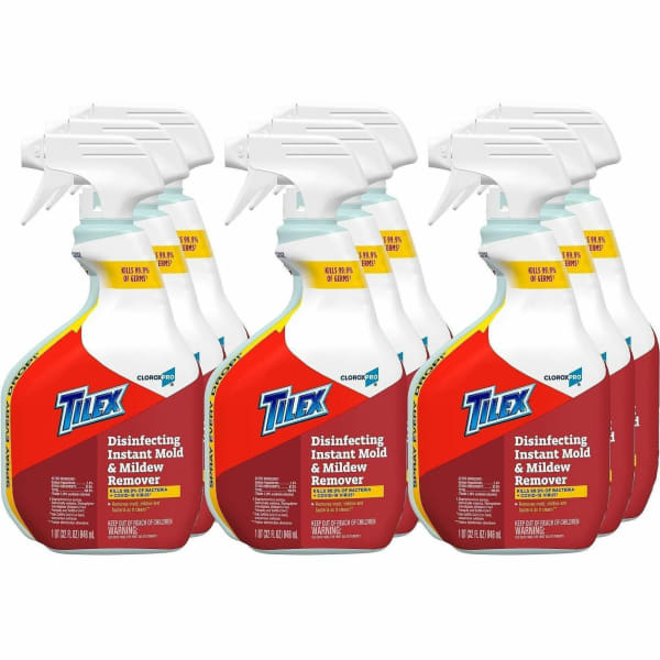CloroxPro Tilex Disinfecting Instant Mold and Mildew Remover Spray - 32 fl oz (1 quart) - Disinfectant, Antibacterial - White - 216 / Bundle