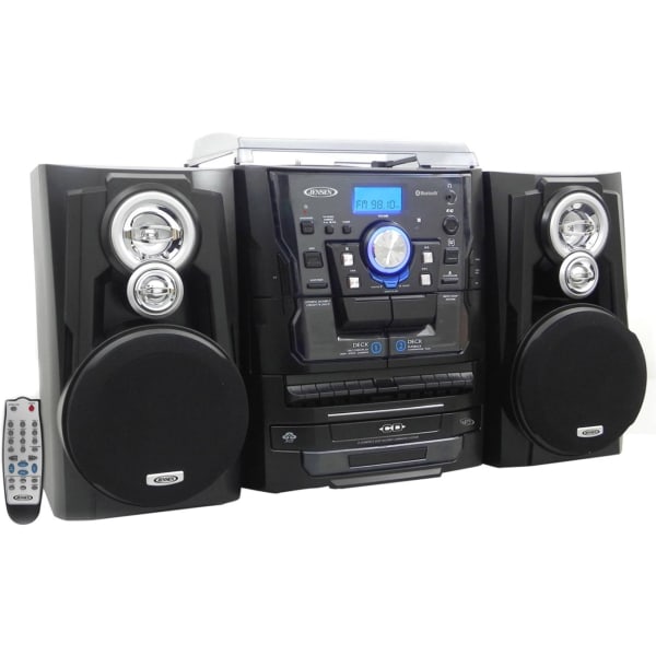 JENSEN JMC-1250 Mini Hi-Fi System - 10 W RMS - iPod Supported - Black - CD Player, Turntable - 3 Disc(s) - JMC1250