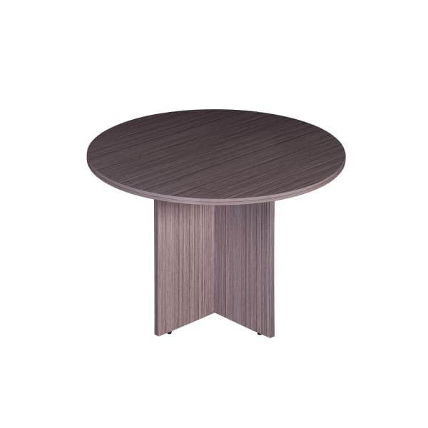 Boss Office Products 47inW Round Wood Conference Table, Driftwood