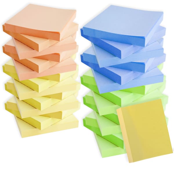 Trailmaker Sticky Notes, 10,000 Total Notes, Case Of 100 Pads, 2-15/16in x 2-13/16in, Assorted Colors, 100 Sheets Per Pad