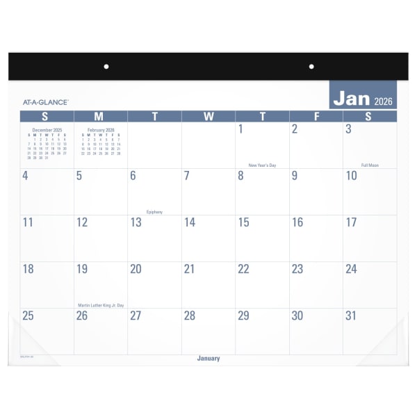 AT-A-GLANCE 2026 Easy to Read Desk Pad Calendar, Standard, 21 3/4in x 17in