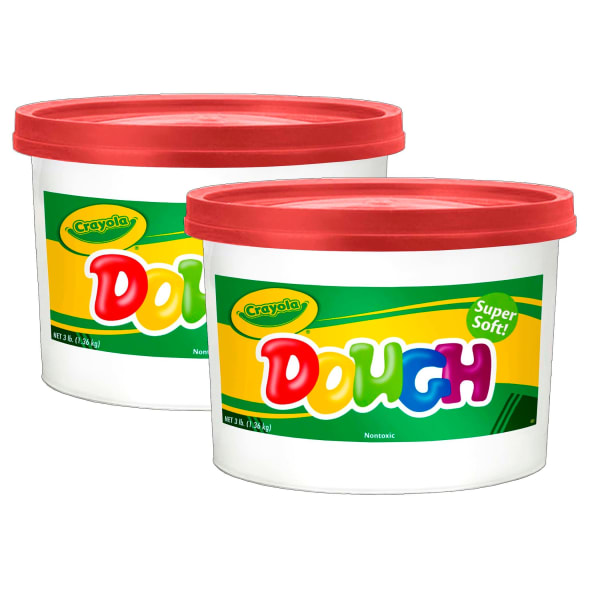 Crayola Super Soft Modeling Dough Buckets, 3 Lb, Red, Pack Of 2 Buckets