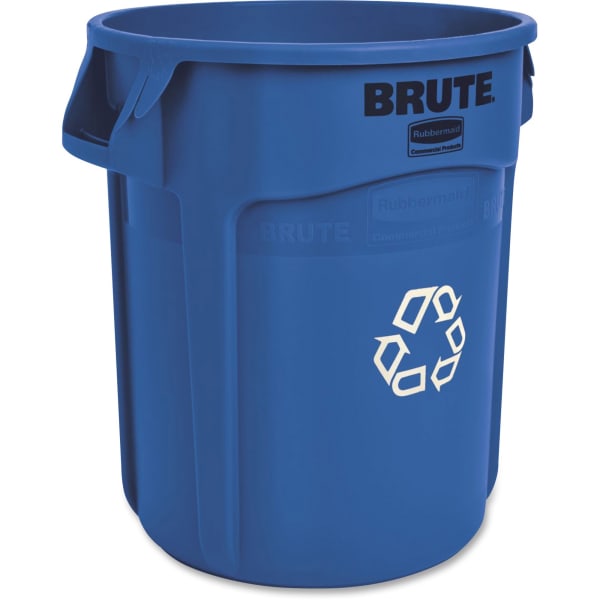 Rubbermaid Commercial Brute 20-Gallon Vented Recycling Container, Blue