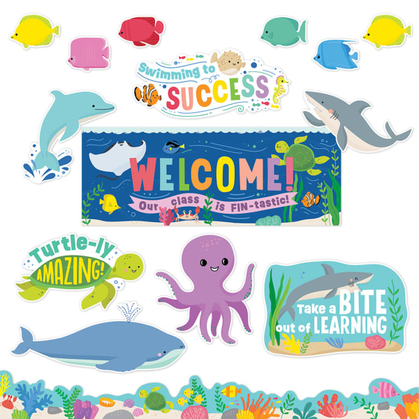 Creative Teaching Press Sea Friends Under the Sea Bulletin Board Set, 42 Pieces