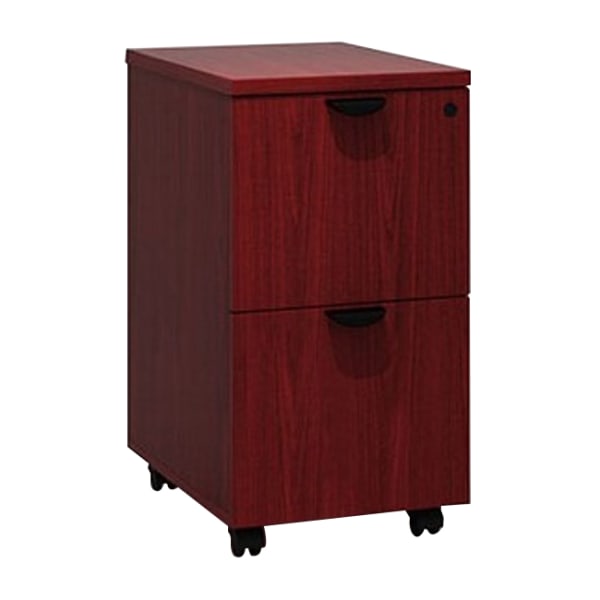 Boss Office Products 16inW x 22inD Lateral Mobile File Pedestal, Mahogany