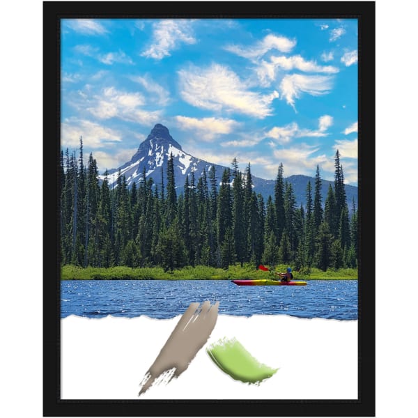 Amanti Art Narrow Picture Frame, Opening Size 22in x 28in, 16inH x 13inW x 3/4inD, Avon Black