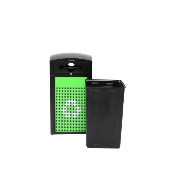 Alpine Industries Steel, Indoor/Outdoor Trash Can, 40 Gallons, Green (471-40-GS-M)