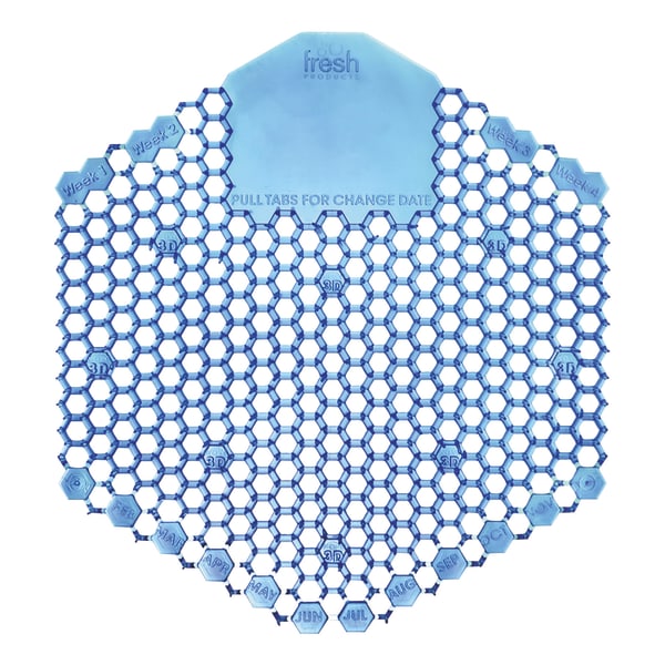 Fresh Products The Wave 3-D Urinal Deodorizer Screens, Cotton Blossom, Blue, Case Of 36 Screens