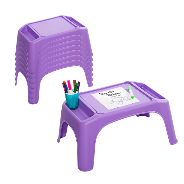 LapGear Turtle Table Kids Activity Lap Desk Tray, Purple, 8-Pack
