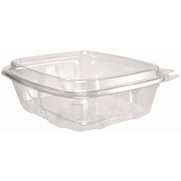 Dart ClearPac SafeSeal Tamper-Resistant Containers, Domed Lid, 24 Oz, 2-5/16inH x 6-7/16inW x 7-1/8inD, Clear, 100 Containers Per Bag, Carton Of 2 Bags