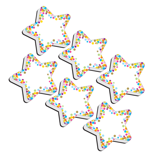 Ashley Productions Magnetic Whiteboard Erasers, 3-3/4in x 3-3/4in, Star Confetti, Pack Of 6 Erasers