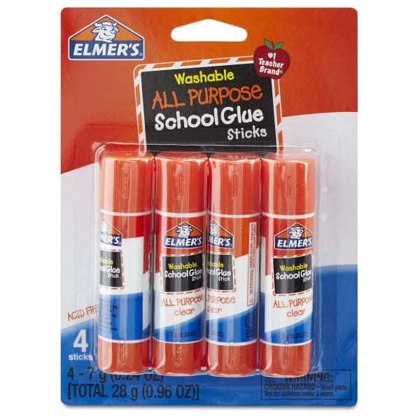 Elmers Washable School Glue Sticks, 0.24 Oz, Pack Of 4