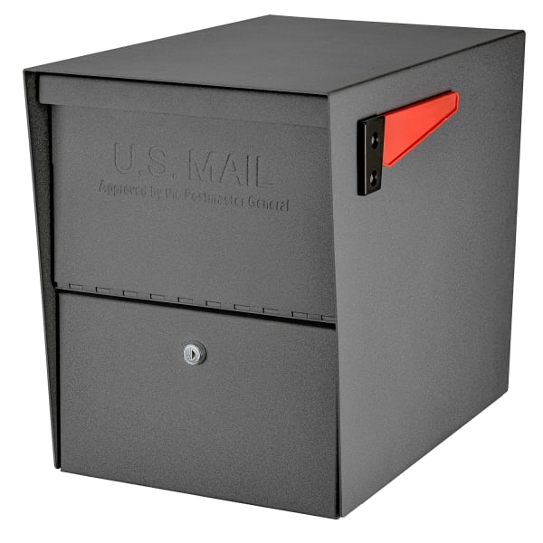 Mail Boss Package Master Locking Mailbox, 16 1/2inH x 12inW x 21 1/2inD, Granite