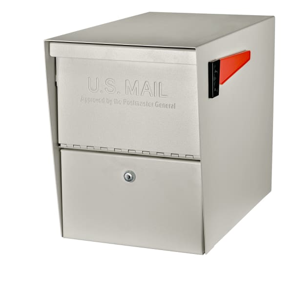 Mail Boss Package Master Locking Mailbox, 16 1/2inH x 12inW x 21 1/2inD, White