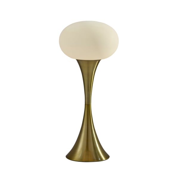 Adesso Otis Table Lamp, 19inH, Frosted Shade/Antique Brass Base