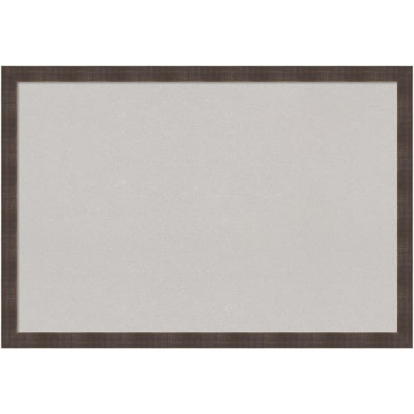 Amanti Art Rectangular Non-Magnetic Cork Bulletin Board, Gray, 38in x 26in, Whiskey Brown Rustic Wood Frame