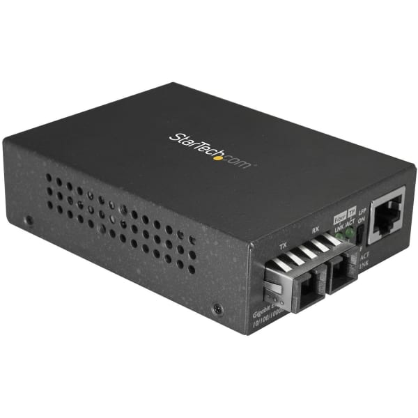 StarTech.com Fiber Media Converter - 1000Base-SX - Multimode 550m - SC Fiber to Ethernet Converter - Fiber to Copper Converter - MCMGBSCMM055