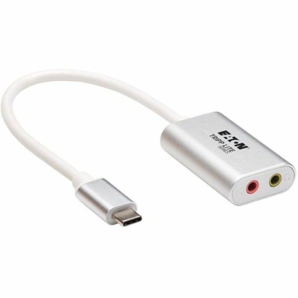Tripp Lite USB C To 3.5mm Stero Audio Adapter For Microphone Headphones, Silver