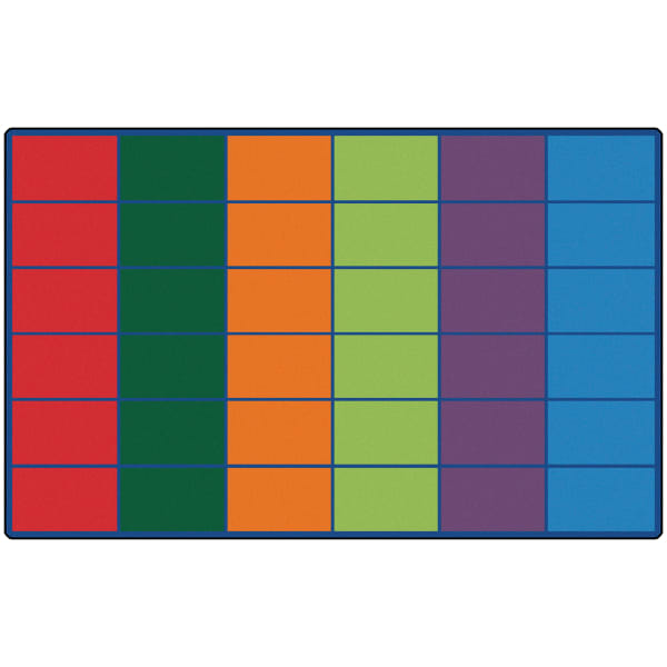 Carpets for Kids Premium Collection 36 Seat Colorful Rows Seating Rug, 8ft4in x 13ft4in, Multicolor
