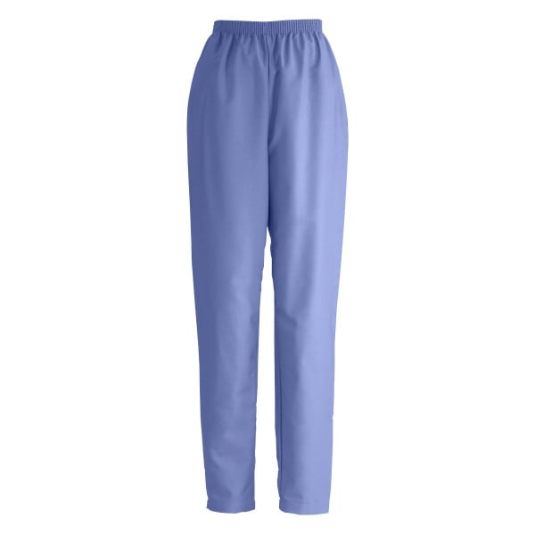 Medline ComfortEase Ladies Elastic Waist Scrub Pants, Large, Ceil Blue