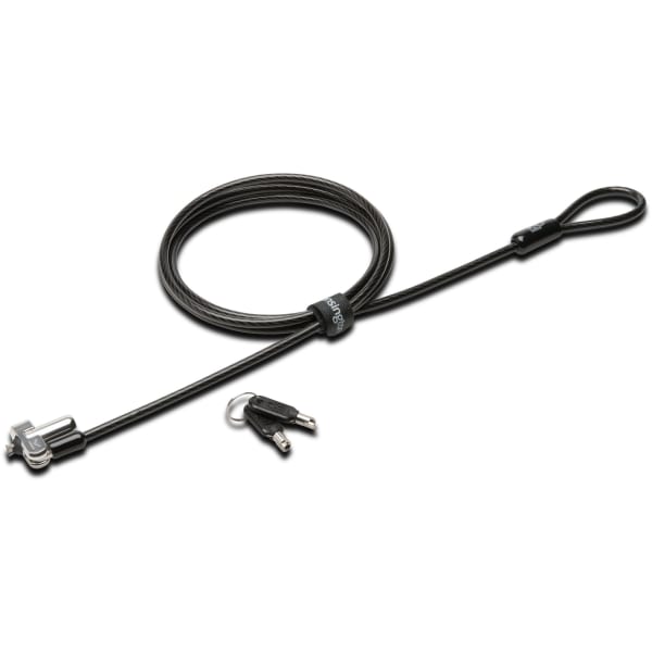 Kensington N17 Keyed Laptop Lock for Dell Devices - 6 ft Cable - Keyed Lock - Black, Silver - Carbon Steel - For Notebook, Tablet