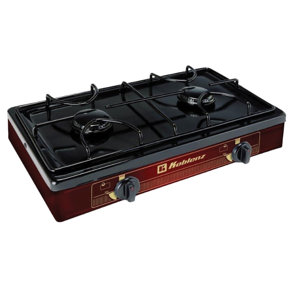 Koblenz 2-Burner Outdoor Gas Stove Top, Red/Black