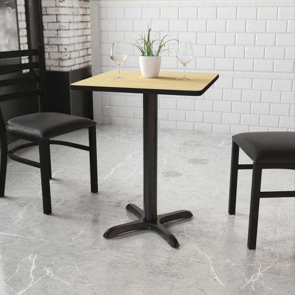Flash Furniture Square Table With X-Style Base, 31-3/16inH x 24inW x 24inD, Natural