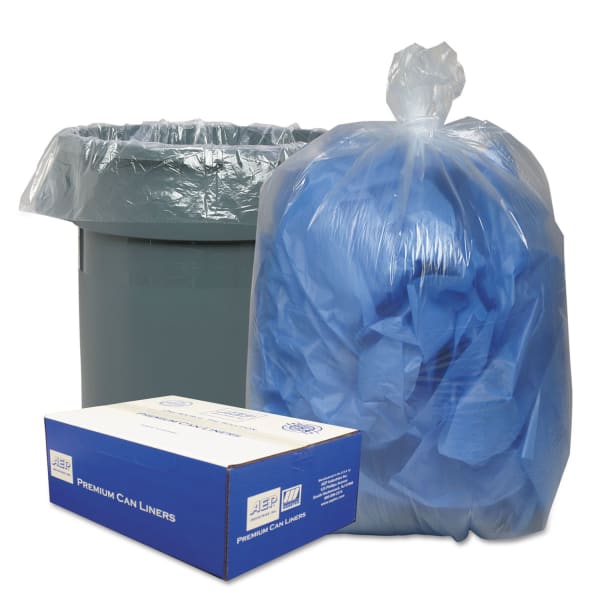 Classic Clear Linear Low-Density Can Liners, 33 gal, 0.63 mil, 33in x 39in, Clear, 25 Bags/Roll, 10 Rolls/Carton