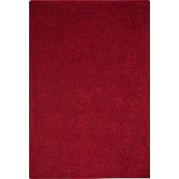 Joy Carpets Kid Essentials Solid Color Rectangle Area Rug, Endurance, 6ft x 9ft, Burgundy