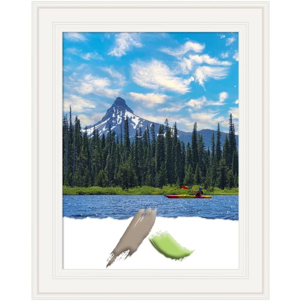 Amanti Art Ridge White Picture Frame, 24in x 30in, Matted For 18in x 24in