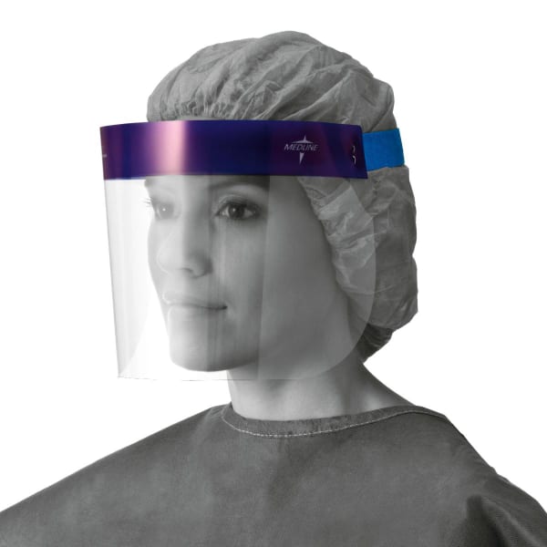 Medline 3/4-Length Disposable Face Shields With Foam Top, 3/4in, Clear, Pack Of 96 Shields