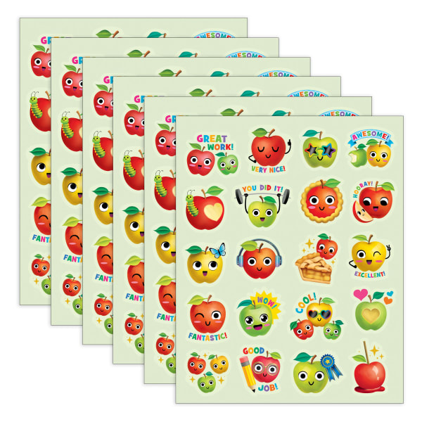 Teacher Created Resources Smelly Stickers, Apple, 120 Per Pack, Set Of 6 Packs