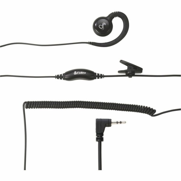 Cobra C-Style 2.5-mm Swivel Wrap Around-the-Ear Headset for Select Cobra FRS PX650, RX, ACXT, GMRS & FRS TrailBlazer 2-Way Radios, Black