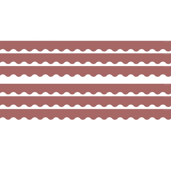 Teacher Created Resources Scalloped Border Trim Packs, 35', Deep Rose, Set Of 6 Packs