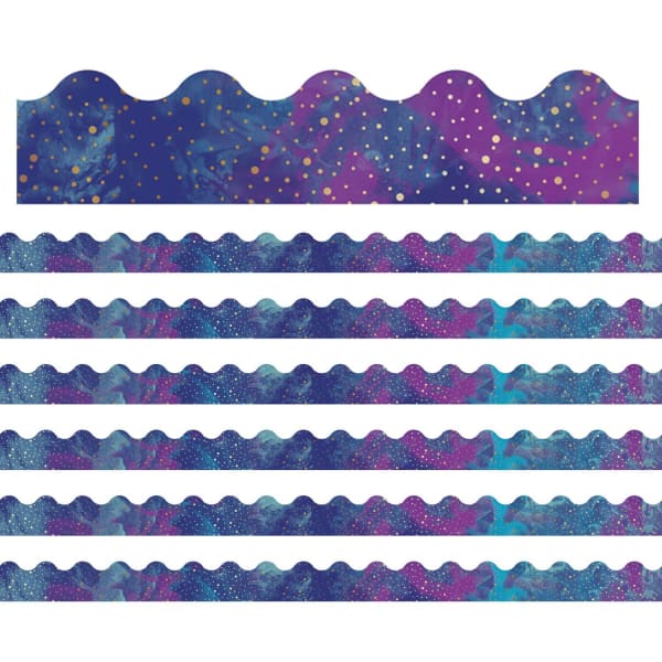 Carson Dellosa Education Scalloped Bulletin Board Borders, Galaxy, 39ft Per Pack, Set Of 6 Packs