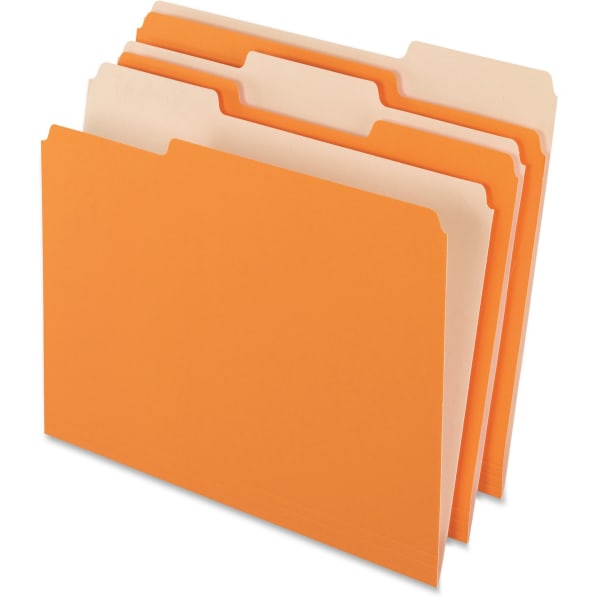 Pendaflex 2-Tone Color Folders, 1/3 Cut, Letter Size, Orange, Pack Of 100