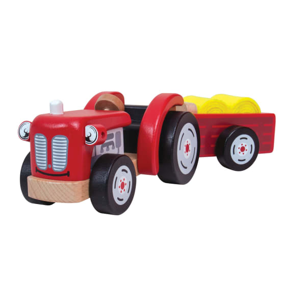 Bigjigs Toys Tractor And Trailer Playset