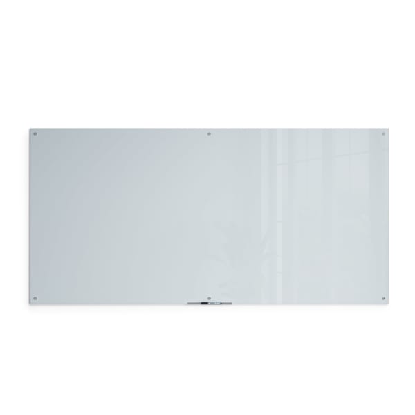 U Brands Non-Magnetic Glass Dry-Erase Board, 96in X 48in, White Frosted Surface, Frameless, Actual Size 95in X 47in (2797U00-01)