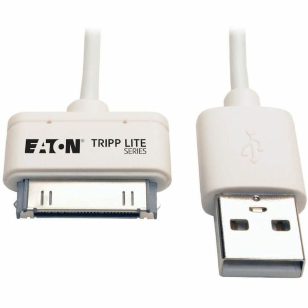 Eaton Tripp Lite Series 3ft USB/Sync Charge Cable 30-Pin Dock Connector for Apple White 3ft - Charging / data cable - Apple Dock male to USB male - 3.3 ft - white