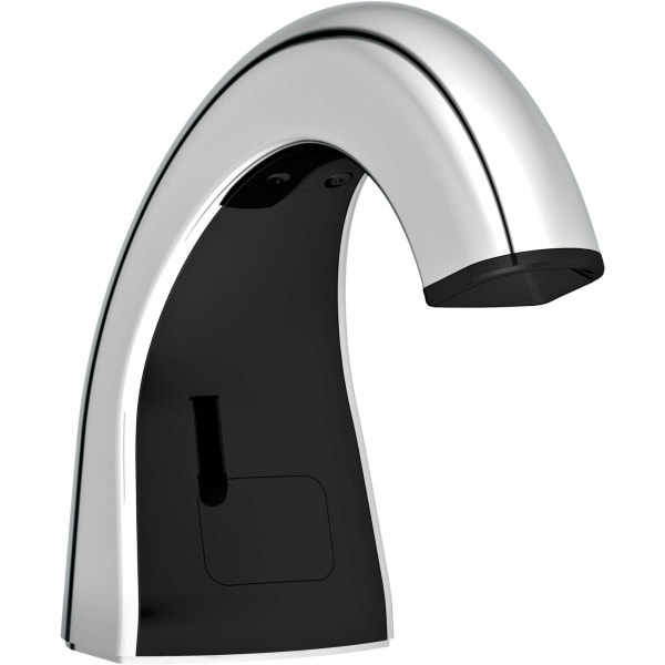 Rubbermaid One Shot Liquid Soap Dispenser, 4in x 5 1/2in x 2 9/16in, Black/Polished Chrome
