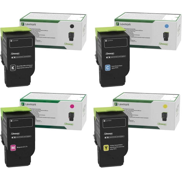 Lexmark Extra-High-Yield Return Program Black/Cyan/Magenta/Yellow Toner Cartridges, Pack Of 4 Cartridges, 78C1XC0/78C1XM0/78C1XY0/78C1XK0